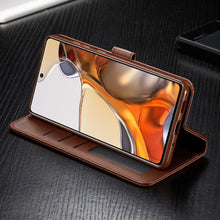 Load image into Gallery viewer, Magnetic PU Leather Wallet-Style Phone Case Fashion Flip Case with Card Slot Leather Case for Xiaomi 12T 11T Poco X4 GT X3 M3 M4 Pro NFC F4 F3 Flip Cover Mi 11 Lite 10T Redmi 9C Note 11S 10S 9S 9T 9A 8T 7
