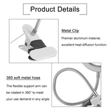 Load image into Gallery viewer, Magnifier Nail Beauty Light Tattoo Clip Light USB Table Lamp Flexible LED Desk Lamp Student Book Lights Study Lamp Reading Light Decorative Table Lamp Cute Study Lamps for Bedroom Décor

