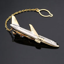 Load image into Gallery viewer, Man's Tie Clip Golden Plating Airplane Shaped Pilot Man's Tie Clip Elegant Airplane Tie Clip Wedding Gift Quality Luxury Gift For Pilot Lightweight Tie Clips

