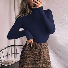 Load image into Gallery viewer, MANGOPOP Women's Mock Turtle Neck Long Sleeve Tops Bodysuit Jumpsuit
