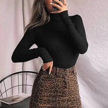 Load image into Gallery viewer, MANGOPOP Women's Mock Turtle Neck Long Sleeve Tops Bodysuit Jumpsuit
