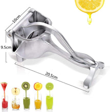 Load image into Gallery viewer, Manual Juice Squeezer Aluminum Alloy Hand Pressure Juicer Pomegranate Orange Lemon Sugar Cane Juice Kitchen Fruit Tool Fruit Juicer Manual Juicer Instant Juicer Orange Juicer Steel Handle Juicer
