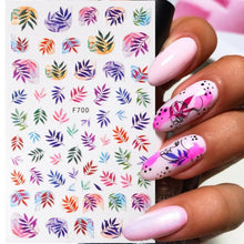 将图片加载到图库查看器，Maple Leaves 3D Nail Stickers Fall Leaf Flowers Line Sliders For Nails Self Adhesive Stickers Autumn Manicuring Decals Transfer Nail Decals Sticker For Pretty Girl Self-Adhesive Nail Decals Designer Nail Stickers for Acrylic
