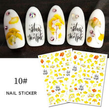 将图片加载到图库查看器，Maple Leaves 3D Nail Stickers Fall Leaf Flowers Line Sliders For Nails Self Adhesive Stickers Autumn Manicuring Decals Transfer Nail Decals Sticker For Pretty Girl Self-Adhesive Nail Decals Designer Nail Stickers for Acrylic
