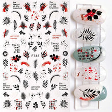 将图片加载到图库查看器，Maple Leaves 3D Nail Stickers Fall Leaf Flowers Line Sliders For Nails Self Adhesive Stickers Autumn Manicuring Decals Transfer Nail Decals Sticker For Pretty Girl Self-Adhesive Nail Decals Designer Nail Stickers for Acrylic
