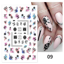 将图片加载到图库查看器，Maple Leaves 3D Nail Stickers Fall Leaf Flowers Line Sliders For Nails Self Adhesive Stickers Autumn Manicuring Decals Transfer Nail Decals Sticker For Pretty Girl Self-Adhesive Nail Decals Designer Nail Stickers for Acrylic
