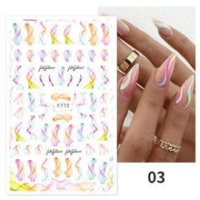 将图片加载到图库查看器，Maple Leaves 3D Nail Stickers Fall Leaf Flowers Line Sliders For Nails Self Adhesive Stickers Autumn Manicuring Decals Transfer Nail Decals Sticker For Pretty Girl Self-Adhesive Nail Decals Designer Nail Stickers for Acrylic
