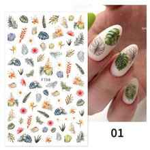 将图片加载到图库查看器，Maple Leaves 3D Nail Stickers Fall Leaf Flowers Line Sliders For Nails Self Adhesive Stickers Autumn Manicuring Decals Transfer Nail Decals Sticker For Pretty Girl Self-Adhesive Nail Decals Designer Nail Stickers for Acrylic
