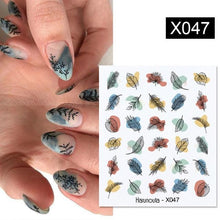 Load image into Gallery viewer, Marble Blooming 3D Nail Sticker Decals Flower Leaves Transfer Water Sliders Abstract Geometric Lines Nail Watermark Decals iridescent Decoration Nail Self-Adhesive Decals Nail Stickers Water Transfer Fresh Nail Decals for Nail Art Butterfly Palm
