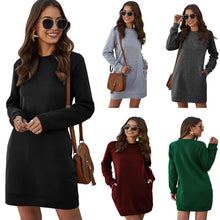 将图片加载到图库查看器，Marble Knit Mini Sweatshirt Dress
