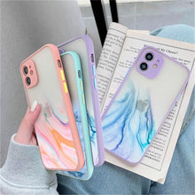 将图片加载到图库查看器，Marble Pattern Aesthetic Silicone Ultra Thin Scratch-Resistant Shockproof Mobile Phone Case For iPhone 11 Case Stylish Soft Camera Protective Cover For iPhone 12 Pro Max Mini XR XS Max X 7 8 Plus Case

