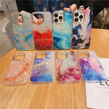 Load image into Gallery viewer, Marble Pattern Slim Shockproof Protective Soft Design for Girls Women Cute Case Cover For iPhone 13 Pro Max Glitter Marble Phone Case For iPhone 12 11 Pro Max XS Max XR Shockproof Cover
