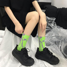 将图片加载到图库查看器，Marble Print Style Harajuku Skateboard Long Socks Creative Fun Lightning Hip Hop Style Socks Streetwear Casual Cotton Socks Unisex Street Couple Socks For Men And Women
