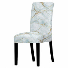 Load image into Gallery viewer, Marble Stretch Chair Cover For Dining Room Anti-Dirty Elastic Seat Cover Removable Slipcover For Banquet Wedding Party Glitter Crackle Chair Covers for Dining Room/Kitchen/Hotel/Ceremony, White Marble Soft Stretch Chair Protectors Removable Washable Slipc
