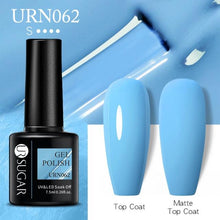 将图片加载到图库查看器，Matte Pink Blue Gel Nail Polish Semi Permanent LED Nail Art Design Elegant Warm Colors For Womens
