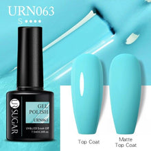 将图片加载到图库查看器，Matte Pink Blue Gel Nail Polish Semi Permanent LED Nail Art Design Elegant Warm Colors For Womens
