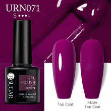 将图片加载到图库查看器，Matte Pink Blue Gel Nail Polish Semi Permanent LED Nail Art Design Elegant Warm Colors For Womens
