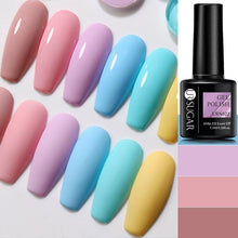 将图片加载到图库查看器，Matte Pink Blue Gel Nail Polish Semi Permanent LED Nail Art Design Elegant Warm Colors For Womens
