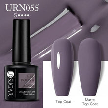 将图片加载到图库查看器，Matte Pink Blue Gel Nail Polish Semi Permanent LED Nail Art Design Elegant Warm Colors For Womens
