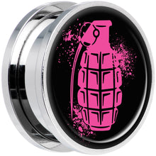 Load image into Gallery viewer, Pink Grenade Steel Screw Fit Plug Set 20mm
