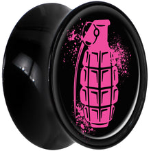 将图片加载到图库查看器，Black Acrylic Pink Grenade Saddle Plug Set 18mm
