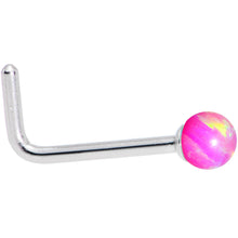 Load image into Gallery viewer, Pink 2.5mm Synthetic Opal Ball L-Shape Nose Ring
