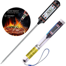 将图片加载到图库查看器，Meat Thermometer Digital Cooking Food Digital Candy Cooking Thermometer Kitchen Cooking Thermometer Instant Read for BBQ Grill Oil Milk Bath Water Deep Fry Kitchen BBQ Probe Water Milk Oil Liquid Oven Digital Temperature Sensor Meter Thermocouple
