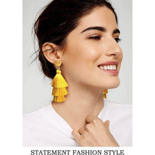 Load image into Gallery viewer, Me&amp;Hz Colorful Layered Tassel Earrings
