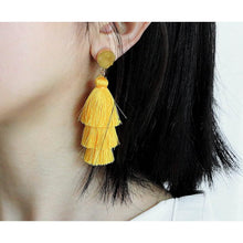 Load image into Gallery viewer, Me&amp;Hz Colorful Layered Tassel Earrings
