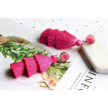 Load image into Gallery viewer, Me&amp;Hz Colorful Layered Tassel Earrings
