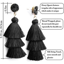 Load image into Gallery viewer, Me&amp;Hz Colorful Layered Tassel Earrings
