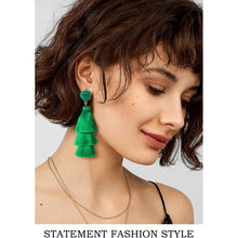 Load image into Gallery viewer, Me&amp;Hz Colorful Layered Tassel Earrings
