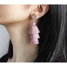 Load image into Gallery viewer, Me&amp;Hz Colorful Layered Tassel Earrings
