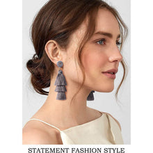 Load image into Gallery viewer, Me&amp;Hz Colorful Layered Tassel Earrings
