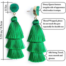 Load image into Gallery viewer, Me&amp;Hz Colorful Layered Tassel Earrings
