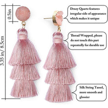 Load image into Gallery viewer, Me&amp;Hz Colorful Layered Tassel Earrings
