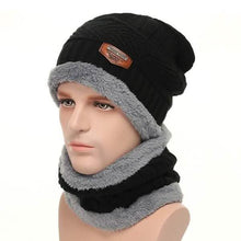 Load image into Gallery viewer, Men And Women Knitted Winter Scarf &amp; Hat Fleece Lined Bonnet Beanies
