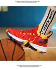 Load image into Gallery viewer, Men Breathable Basketball Shoes Shockproof High Top Sneakers Cushioning Sport Shoes Outdoor Training Ankle Boots Lightning Professional Anti Slip Sports Shoes For Running Walking Sport
