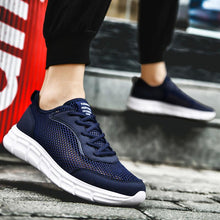 Load image into Gallery viewer, Men Casual Black Sneakers Fashion Light Breathable Summer Outdoor Beach Mesh Gym Running Sneakers Men Breathable Mesh Ultra Comfortable Athletic Fashion Jogging Sneaker
