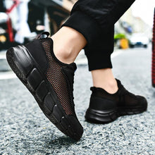 Load image into Gallery viewer, Men Casual Black Sneakers Fashion Light Breathable Summer Outdoor Beach Mesh Gym Running Sneakers Men Breathable Mesh Ultra Comfortable Athletic Fashion Jogging Sneaker
