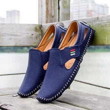 Load image into Gallery viewer, Men Casual Shoes Slip on Hollow Leather Men Shoes
