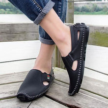Load image into Gallery viewer, Men Casual Shoes Slip on Hollow Leather Men Shoes
