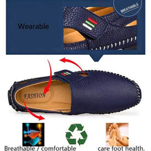 Load image into Gallery viewer, Men Casual Shoes Slip on Hollow Leather Men Shoes
