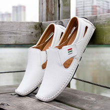 Load image into Gallery viewer, Men Casual Shoes Slip on Hollow Leather Men Shoes
