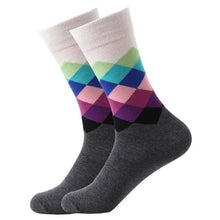 Load image into Gallery viewer, Men Cotton Socks Gradient Color Summer Style Long Wedding Sock Men  Knee High Business Socks Man Socks Men's Ladies Novelty Bright Colorful Patterned Cotton Socks
