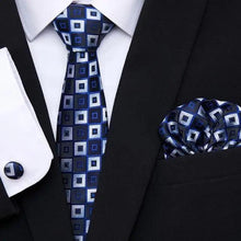Load image into Gallery viewer, Men Elegant Red Silk Tie Classic Necktie Cufflinks Set Business Necktie With Handkerchief Perfect Match With Wedding Suit

