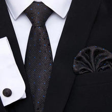 Load image into Gallery viewer, Men Elegant Red Silk Tie Classic Necktie Cufflinks Set Business Necktie With Handkerchief Perfect Match With Wedding Suit
