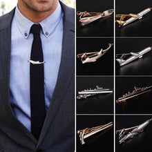 Load image into Gallery viewer, Men Elegant Tie Clips Clasp Men's Tie Clip Tie Bar Wedding Party Pin Jewelry Clip Men's Gift Dolphin Airplane Shaped Tie Bar Wedding Party Jewelry Tie Clip
