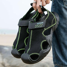 将图片加载到图库查看器，Men Flip Flops Sandals Summer Slippers Summer Beach Slippers Sandals Breathable Slip On Shoes Outdoor Home Slip On Walking Casual Fashion Clogs For Mens
