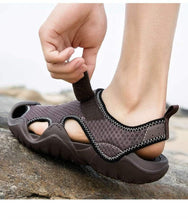 将图片加载到图库查看器，Men Flip Flops Sandals Summer Slippers Summer Beach Slippers Sandals Breathable Slip On Shoes Outdoor Home Slip On Walking Casual Fashion Clogs For Mens
